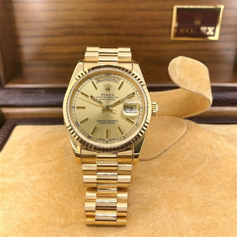 rolex day-date full gold with golden stainless steel|rolex gold day date 36mm.